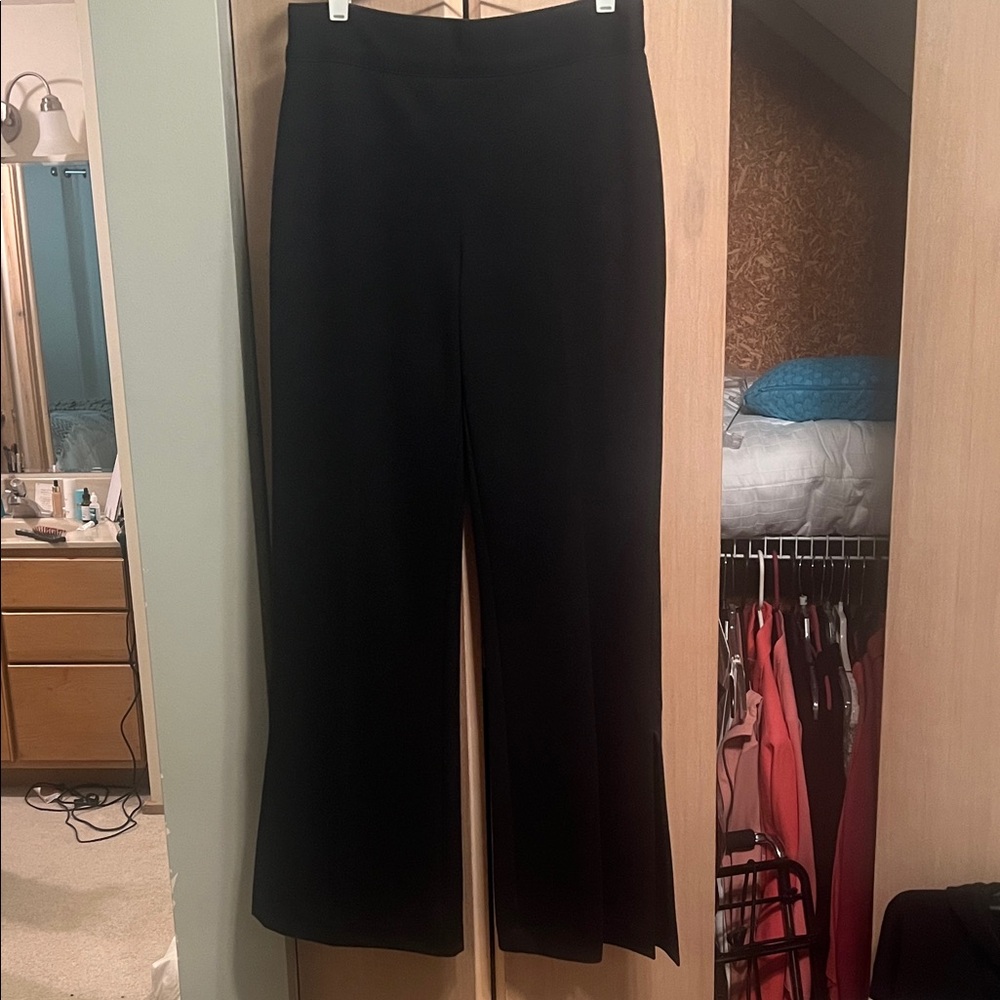 SPANX Black Wide Leg Women's Pants Black with side slit